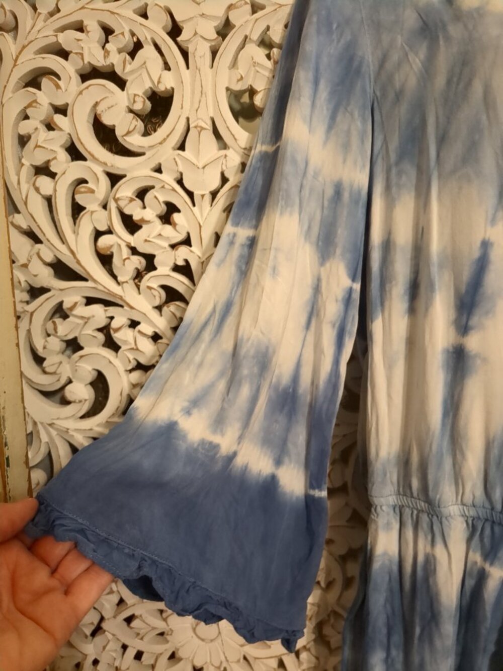 L π ππ Boho Long Sleeve Tie Dye Romper Shorts - Picture 5 of 16